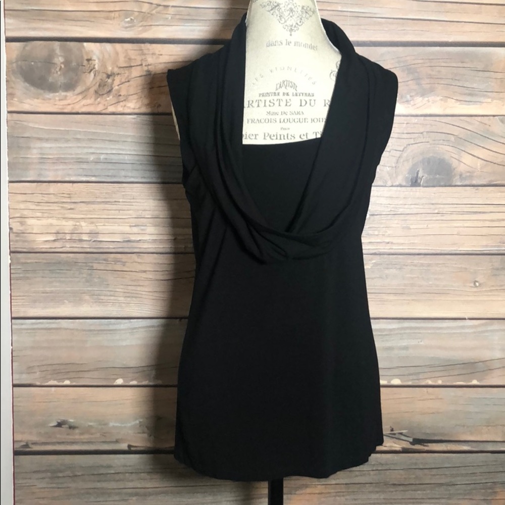 Black cowel neck top sleeveless and pull over